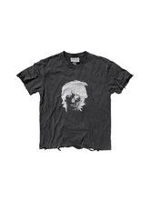 CTRL WORLD Vintage Distressed Skull Portrait Graphic T-Shirt