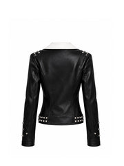 CTRL WORLD Shadow Rebel Studded Leather Biker Jacket