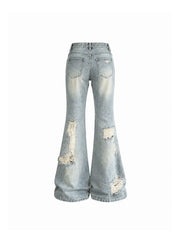 CTRL WORLD Winged Ruin Flare Denim Jeans