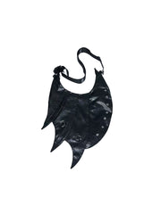 CTRL WORLD Black Leather Winged Crossbody Bag