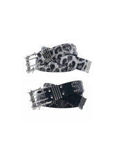 CTRL WORLD Studded Leopard Print Gothic Belt
