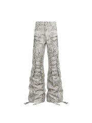 CTRL WORLD Rivet Storm Lace-Up Flared Pants