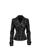 CTRL WORLD Multi-Strap Leather Moto Jacket