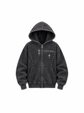 CTRL WORLD Shadow Eclipse Washed Techwear Hooded Jacket