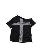 CTRL WORLD Bold Cross Studded Cropped T-Shirt