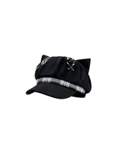 CTRL WORLD Midnight Cat Ear Plaid Beret