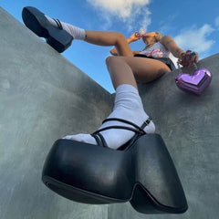 CTRL WORLD Black Platform Sandals