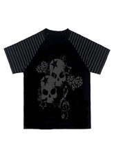CTRL WORLD Skull and Leopard Print Raglan T-Shirt