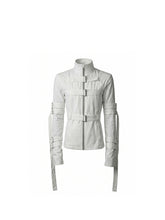 CTRL WORLD White Strapped Zip Jacket
