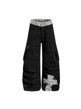 CTRL WORLD Leopard Cross Print Cargo Pants