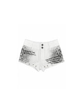 CTRL WORLD Serpent Verse Studded Denim Shorts
