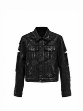 CTRL WORLD Shadow Ruin Waxed Distressed Denim Jacket