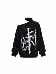 CTRL WORLD Bone Riot Skeleton Fuzzy Sweater
