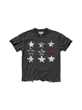 CTRL WORLD Vintage Distressed Nine-Star Graphic T-Shirt