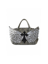 CTRL WORLD Silver Wing Cross Duffel Handbag