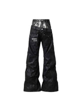 CTRL WORLD Eclipse Double-Waist Star PU Leather Pants