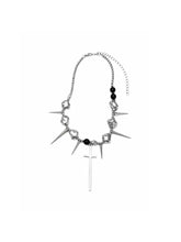 CTRL WORLD Iron Thorn Cross Spike Necklace