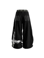 CTRL WORLD Ruin Cross Wide-Leg Pants