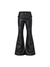 CTRL WORLD Cyber Phantom Leather Flare Pants