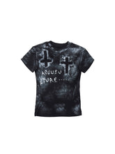 CTRL WORLD Chaos Cross Washed Short Sleeve Top