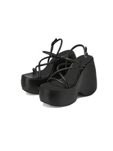 CTRL WORLD Black Platform Sandals