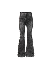 CTRL WORLD Cold Flame Cross Flare Jeans