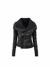 CTRL WORLD Shadow Rift Asymmetric Leather Jacket