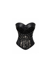 CTRL WORLD Midnight Silver Lace Strapless Corset Top