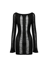 CTRL WORLD Black Hollow Out Strappy Knit Top