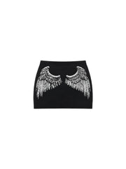 CTRL WORLD Fallen Wing Script Mini Skirt