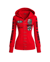 Gothic Red Zip-Up Hoodie