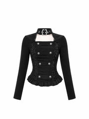 CTRL WORLD Gothic Vampire Lace Military Top