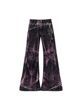 CTRL WORLD Violet Thunder Barbed Wire Flare Jeans