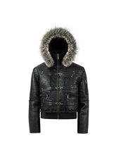 CTRL WORLD Frost Reaper Fur Hooded Leather Jacket
