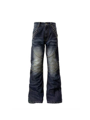 CTRL WORLD Vintage Rivet Flare Jeans