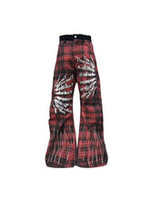 CTRL WORLD Chaos Script Plaid Flare Pants