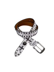 CTRL WORLD Snakeskin Pattern Studded Cross Belt