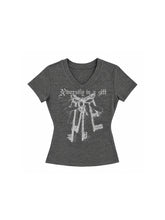 CTRL WORLD Gothic Key Graphic V-Neck Baby Tee