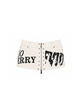 CTRL WORLD Riot Script Zip Denim Mini Skirt