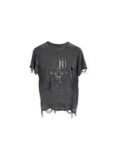 CTRL WORLD Apocalypse Skull Flag Distressed T-Shirt
