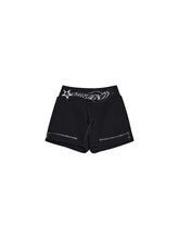 CTRL WORLD Black Zip Detail Shorts with Cross Design