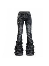 CTRL WORLD Extreme Stacked Distressed Biker Jeans