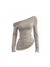 CTRL WORLD Extreme Asymmetric Off-Shoulder Draped Top