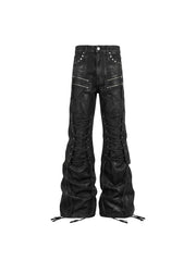 CTRL WORLD Rivet Storm Lace-Up Flared Pants