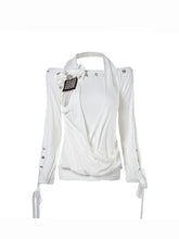 CTRL WORLD Gothic Asymmetric Draped Long Sleeve Top
