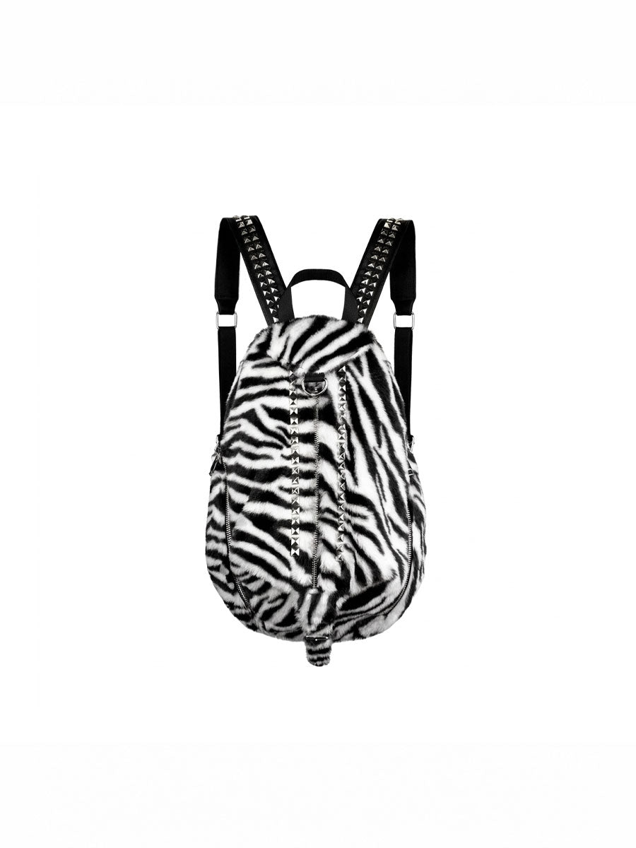 CTRL WORLD Zebra Phantom Studded Backpack