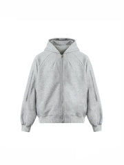 CTRL WORLD Heavyweight Washed Deconstructed Zip-Up Hoodie Jacket