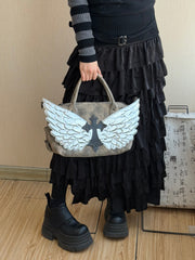 CTRL WORLD Silver Wing Cross Duffel Handbag