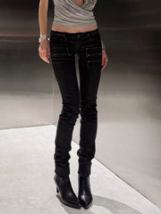 CTRL WORLD Shadow Zipper Phantom Slim Jeans
