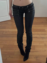 CTRL WORLD Shadow Zipper Phantom Slim Jeans